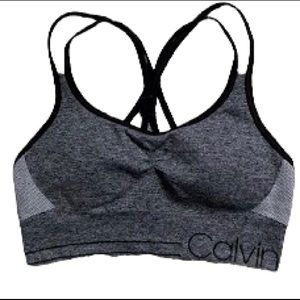 Calvin Klein Performance Gray Black Criss Cross Straps